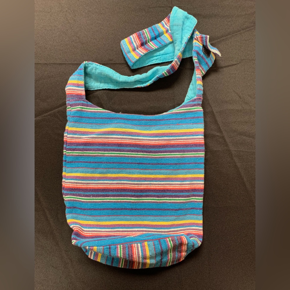 Boho shoulder bag. Colorful.Fabric. - Picture 7 of 8